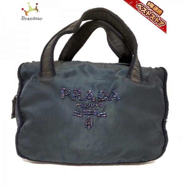 プラダ PRADA ハンドバッグ ナイロン ビーズ ビジュー バッグPRADA Re