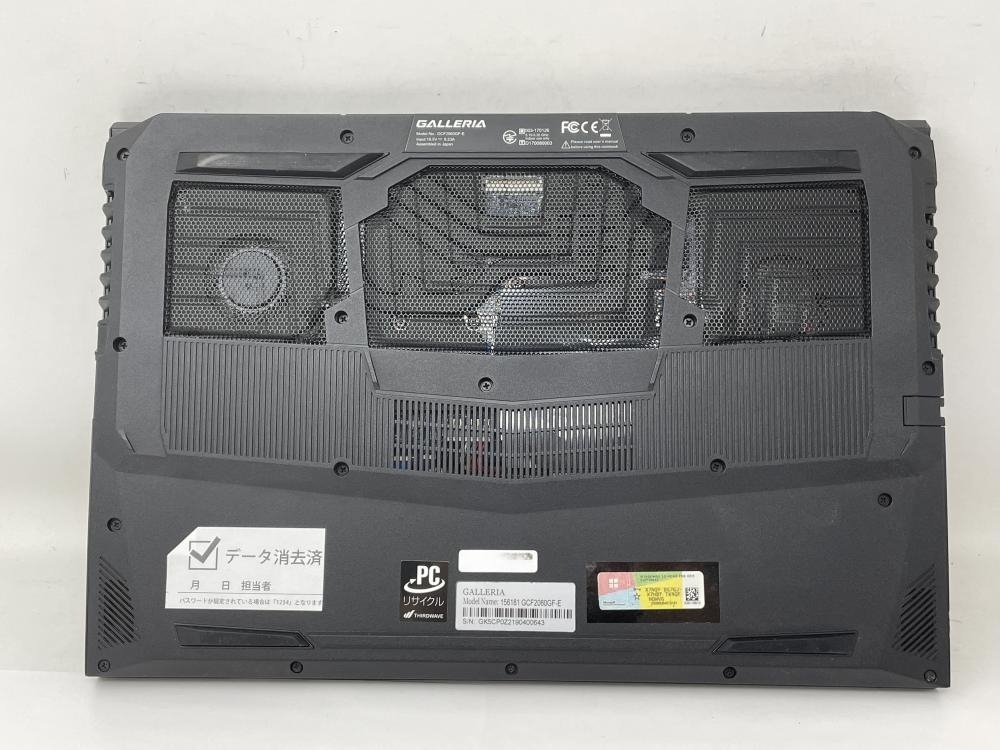 WIN931【ジャンク品】 BIOS起動可 ドスパラ GALLERIA GCF2060GF-E 1TB 