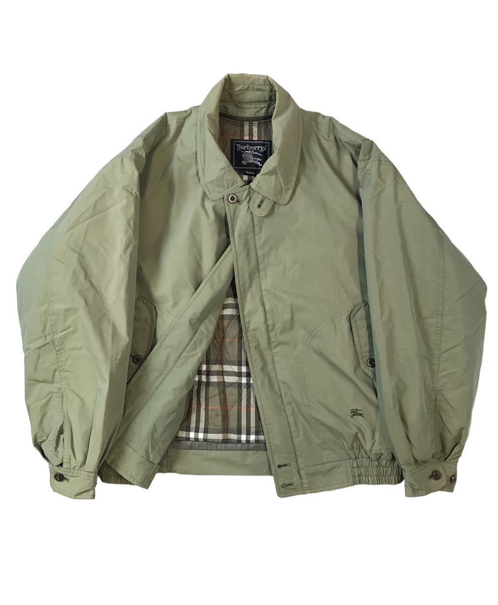 (D) Burberrys バーバリー ノバチェック ライナー付き コットン ジャケット M グリーン系 ブルゾン