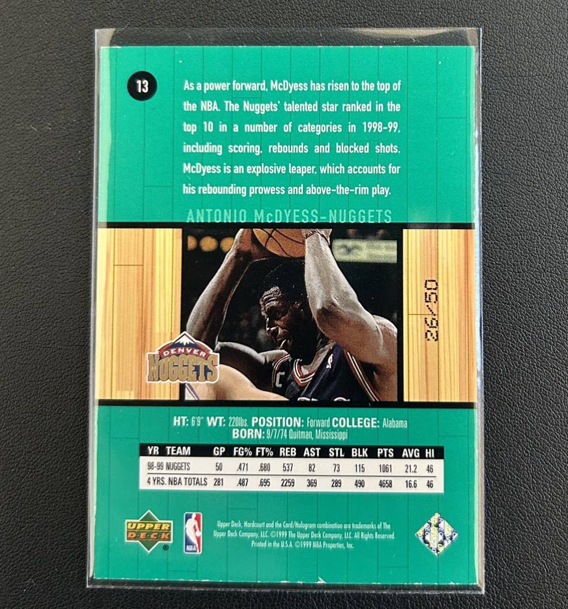1999-00 Upper Deck Hardcourt Antonio McDyess Nuggets 50枚限定 #13
