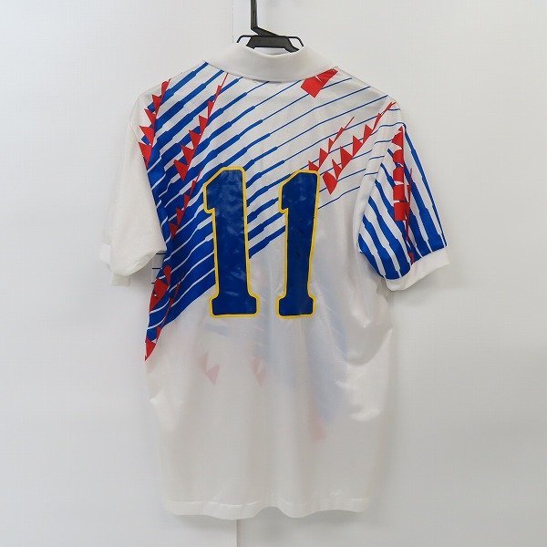 asics 1994 サッカー日本代表ユニフォームアウェイ【M】（内側タグあり） ☆asics/アシックス 1994年 日本代表 #11 三浦知良 アウェー 半袖