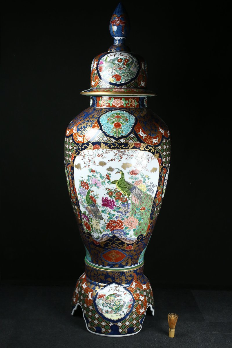 超大型有田焼 金龍窯 博山作 飾壺 沈降壺 高さ約118cm 【昊】有田焼