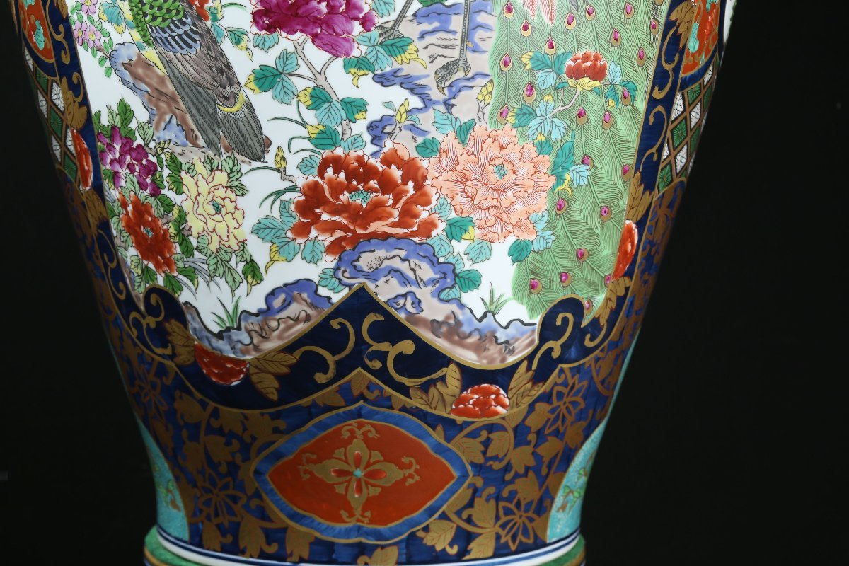 超大型有田焼 金龍窯 博山作 飾壺 沈降壺 高さ約118cm 【昊】有田焼