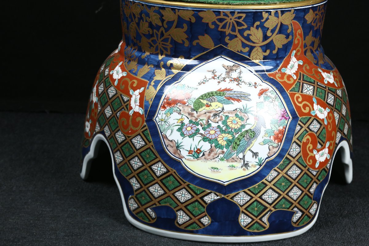 超大型有田焼 金龍窯 博山作 飾壺 沈降壺 高さ約118cm 【昊】有田焼