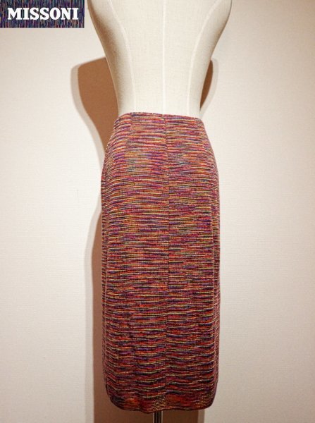ミッソーニ/MISSONI　ニット生地スカート　ウエスト60㌢　丈62㌢　40 S～M　秋冬春　美品