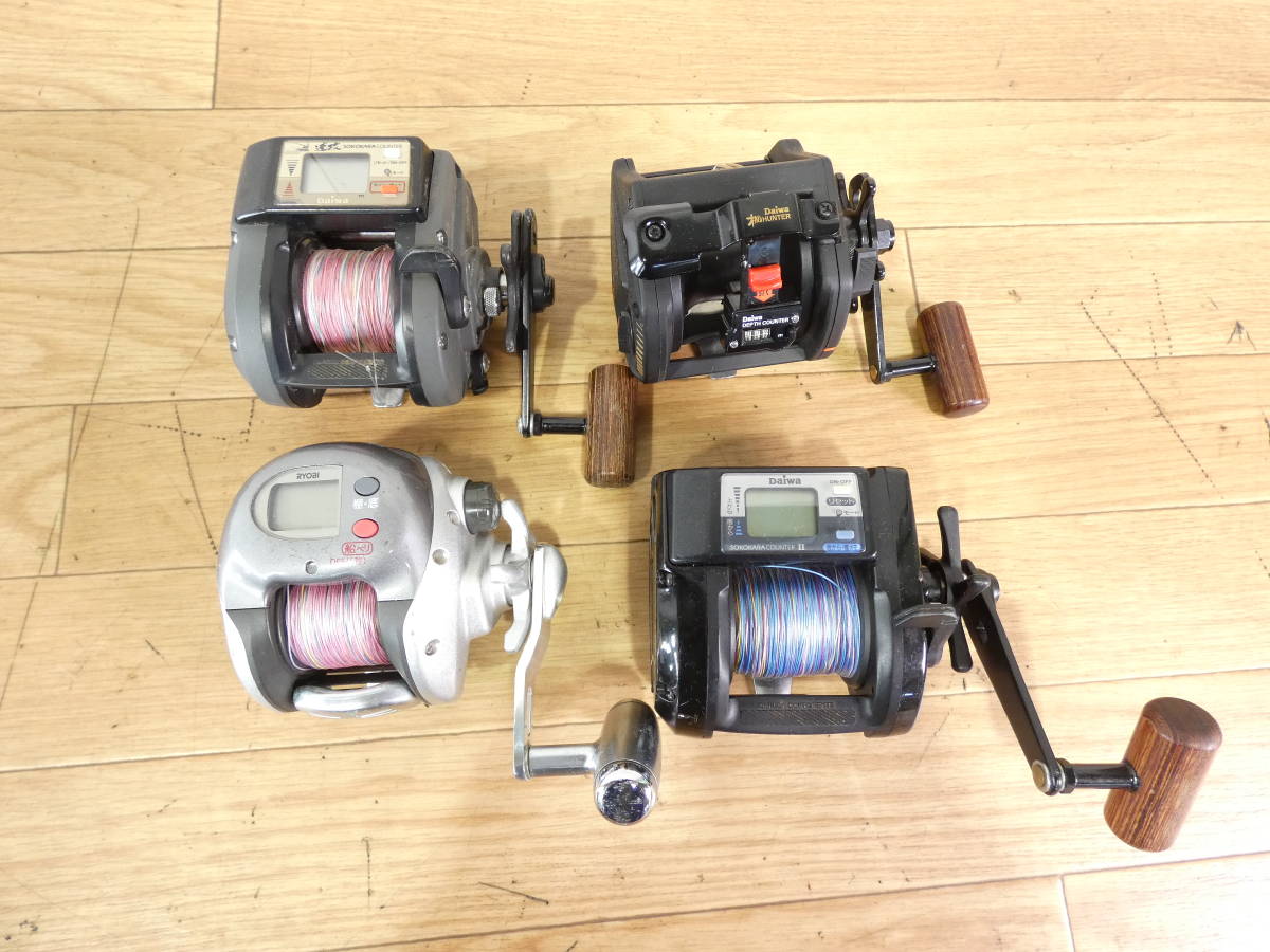 船リール　4台 ○ベイトリール 船用 手動リール 色々 15点まとめて Daiwa/SHIMANO