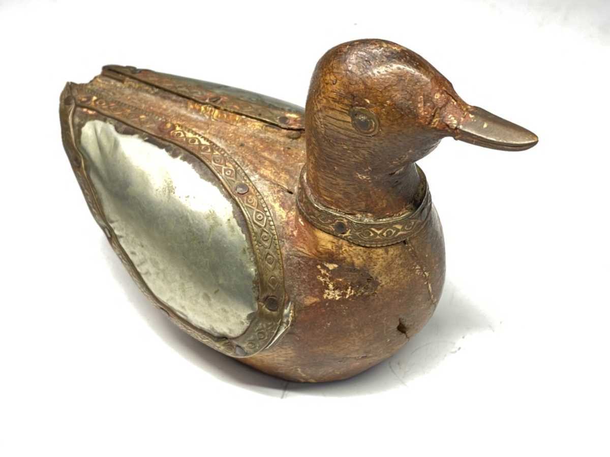 木彫 木雁 キロギ デコイ 朝鮮美術 李朝 木雁 置物 デコイ 骨董 李朝