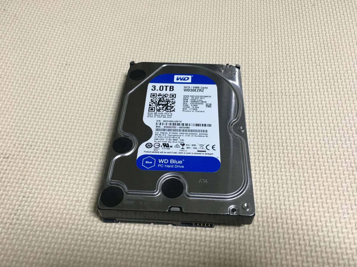 9566 Western Digital WD30EZRZ HDD 3TB 3.5インチSATA 使用8767時間 全国送料無料