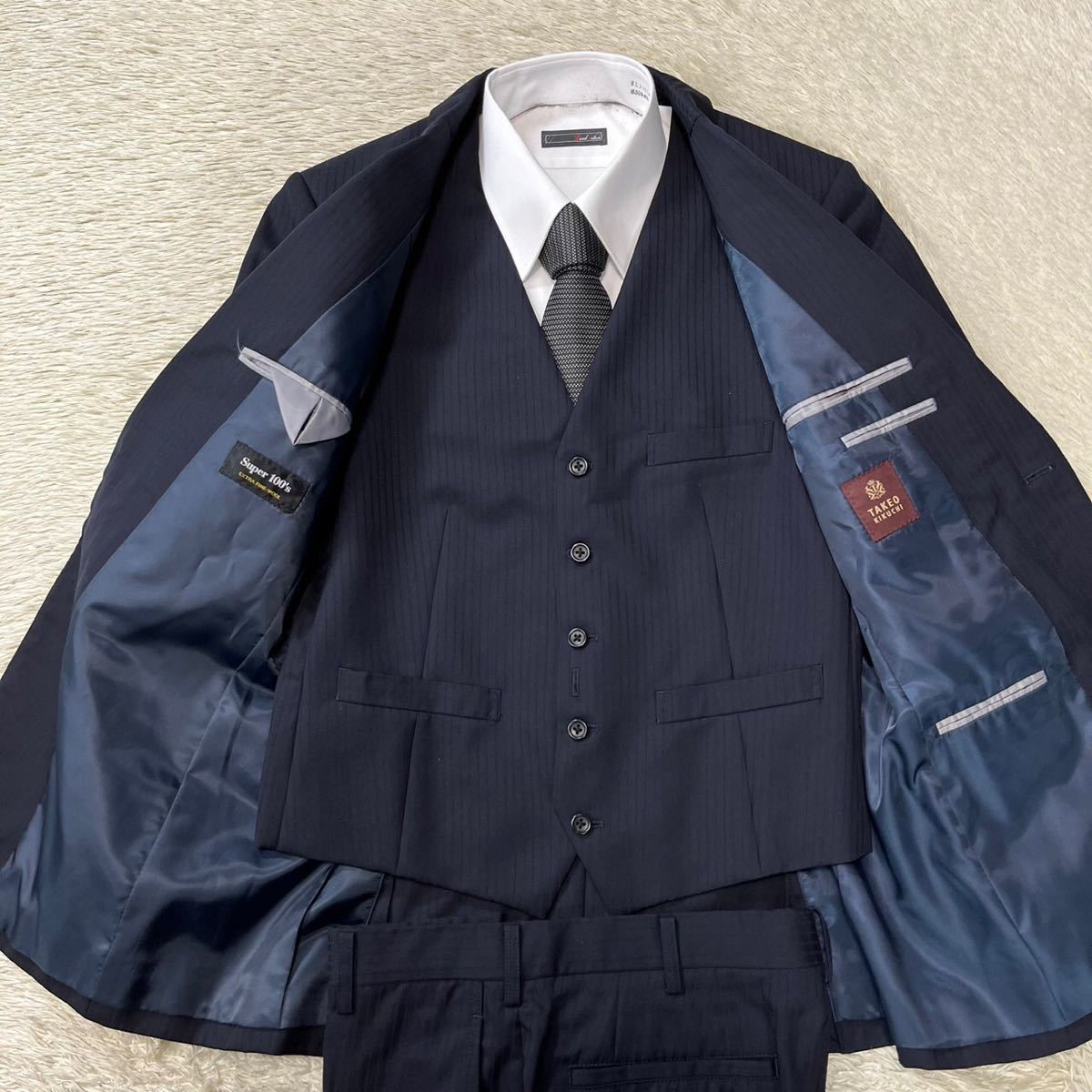 KIKUCHI タケオキクチ スーツ ロロピアーナ圧巻の3ピースTAKEO 希少XL