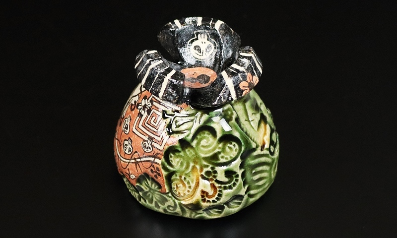 深見文紀 共箱 人気作家☆深見文紀師：岸本 秀逸作 弥七田漫画