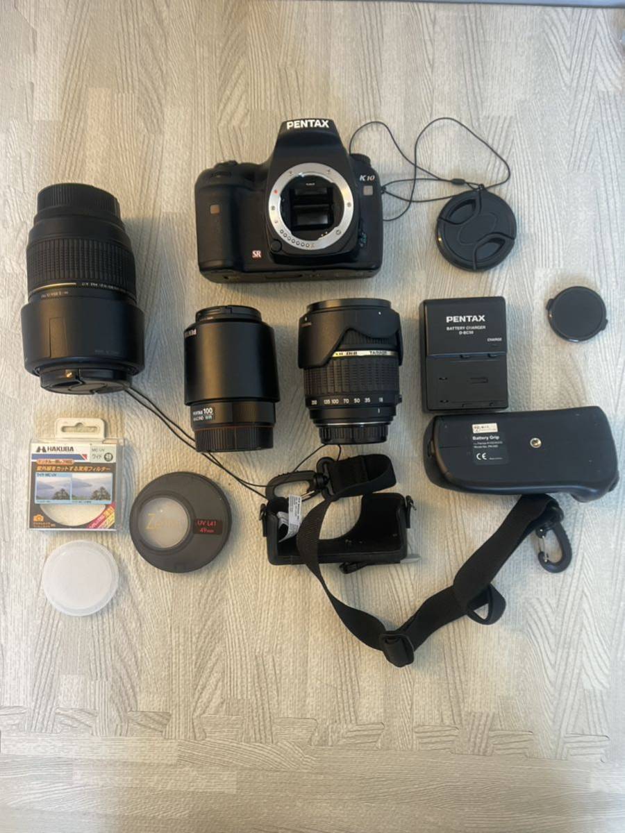 全国無料 ジャンク Pentax K10D 一眼レフカメラ タムロン AF 18-200mm