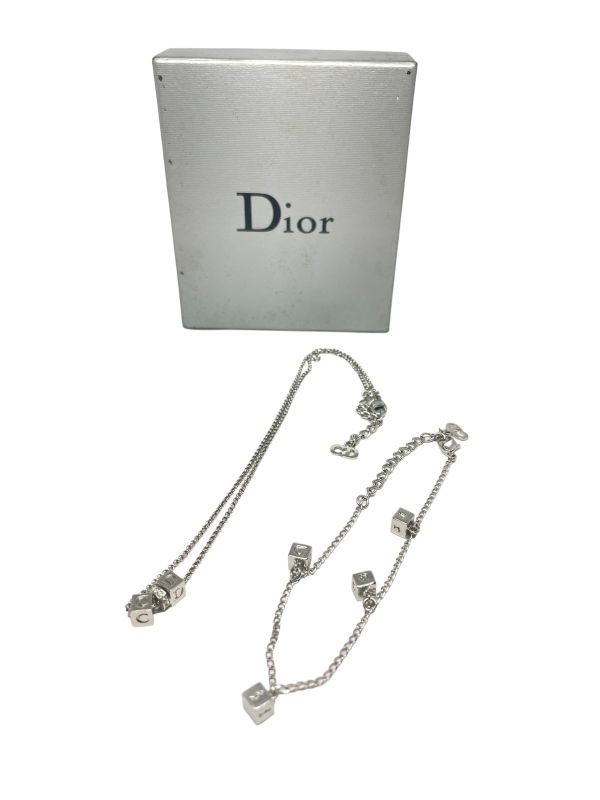 Christian Dior クリスチャンディオール CDロゴ キューブ ネックレス＋