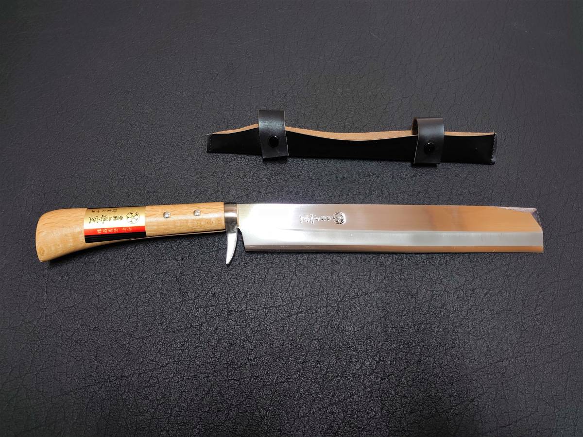 やま様 越後三条 前田製作所 細身鞘鉈 片刃 刃渡り約300mm(尺)(刃厚約