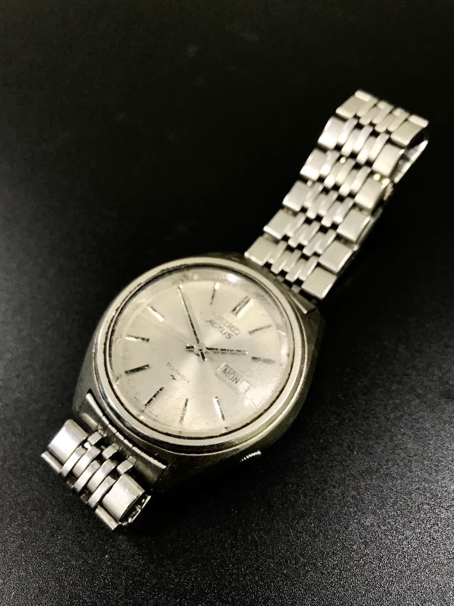 G147★1円スタート★SEIKO セイコー 5 ファイブ ACTUS アクタス 7019-7060 21石 デイデイト 自動巻き メンズ 腕時計 シルバー文字盤