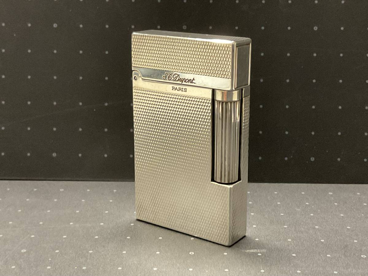 管81463)【ガスライター】S.T.Dupont デュポン シルバーカラー ライン2 