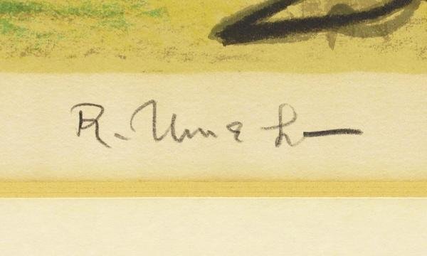 真作】【WISH】梅原龍三郎「讃美の図」リトグラフ 約12号 大作 直筆