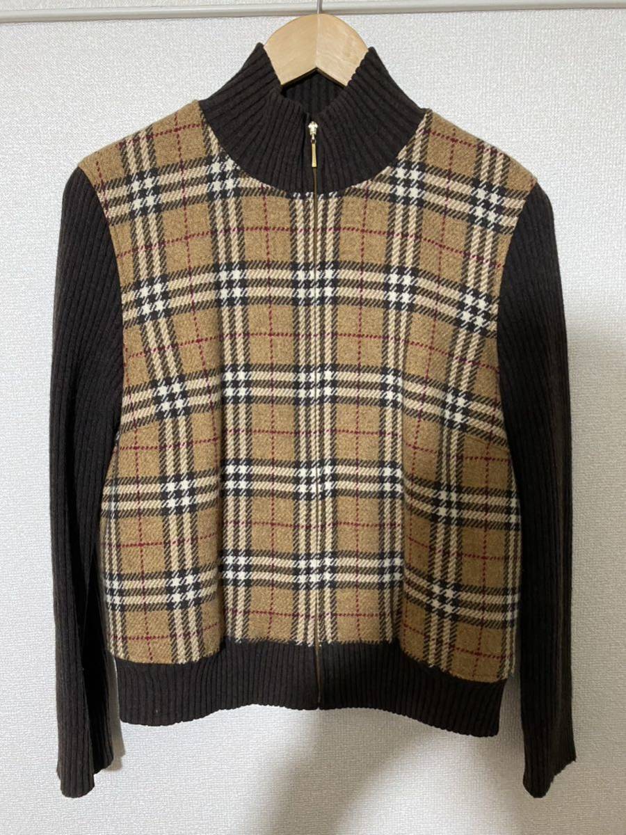 BURBERRY GOLF チェック柄 ニットセーター BURBERRY チェック (バーバリー) クルーネック ニット エンブロイダー