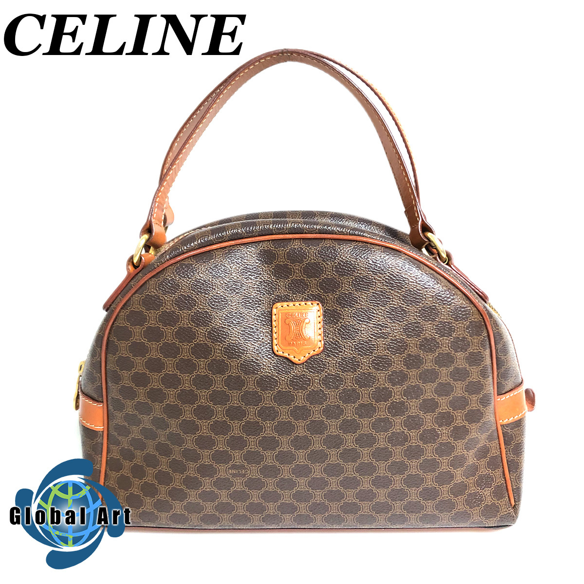 ○1C596/CELINE セリーヌ/ハンドバッグ/マカダム/柄/総柄/ゴールド金具