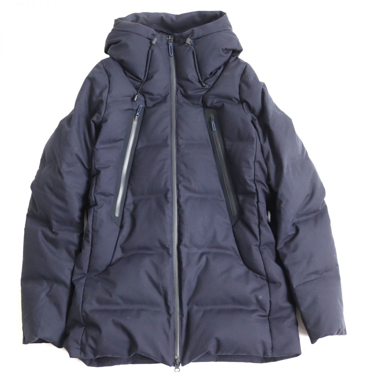 美品◆デサント オルテライン 水沢ダウン DAMGK36U MOUNTAINEER マウンテニアハーフコート/ダウンジャケット ネイビー M メンズ 正規品
