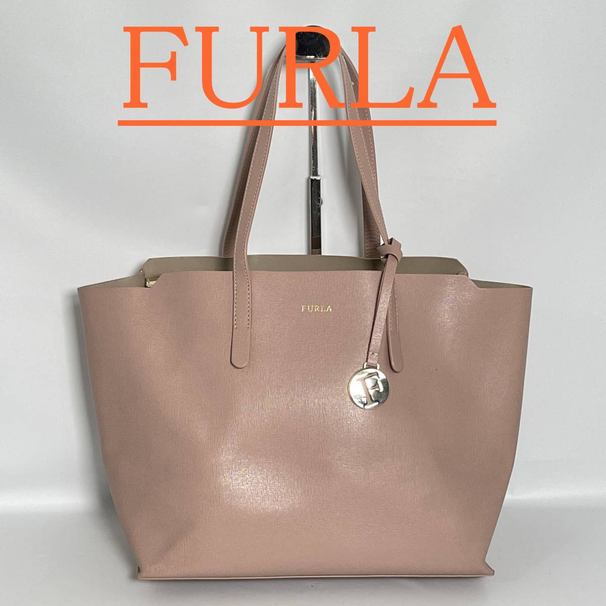 美品】FURLA フルラ ハンドバッグ レザー ピンク