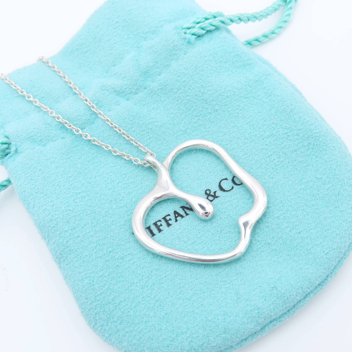 希少 美品 Tiffany&Co. ティファニー ラージ アップル ロング チェーン 