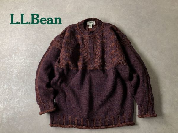 70's-80's vintage●L.L.Bean●アイルランド製 フィッシャーマン ニット セーター●LLビーン