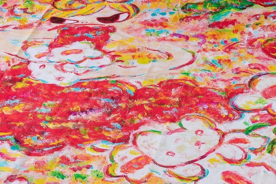 美術品/アンティーク ロッカクアヤコ 魔法の手 大きなバンダナ 手ぬぐい