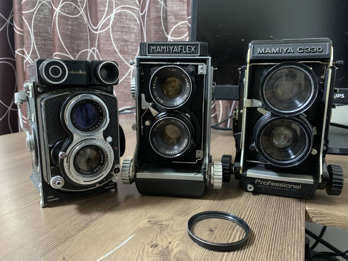minolta AUTOCORD CDS Ⅲ 75mm 1:3.5 MAMIYA C330 SEKOR 65mm 1:3.5 MAMIYAFLEX SEKOR 80mm 1:3.7 ミノルタ　マミヤ　オートコード