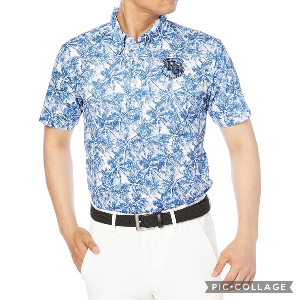 新品 フィラ ゴルフ 半袖 ポロシャツ Mサイズ ネイビー 741-673 吸汗速乾 UVカット 税込8，690円 メンズ ゴルフウェア ゴルフシャツ