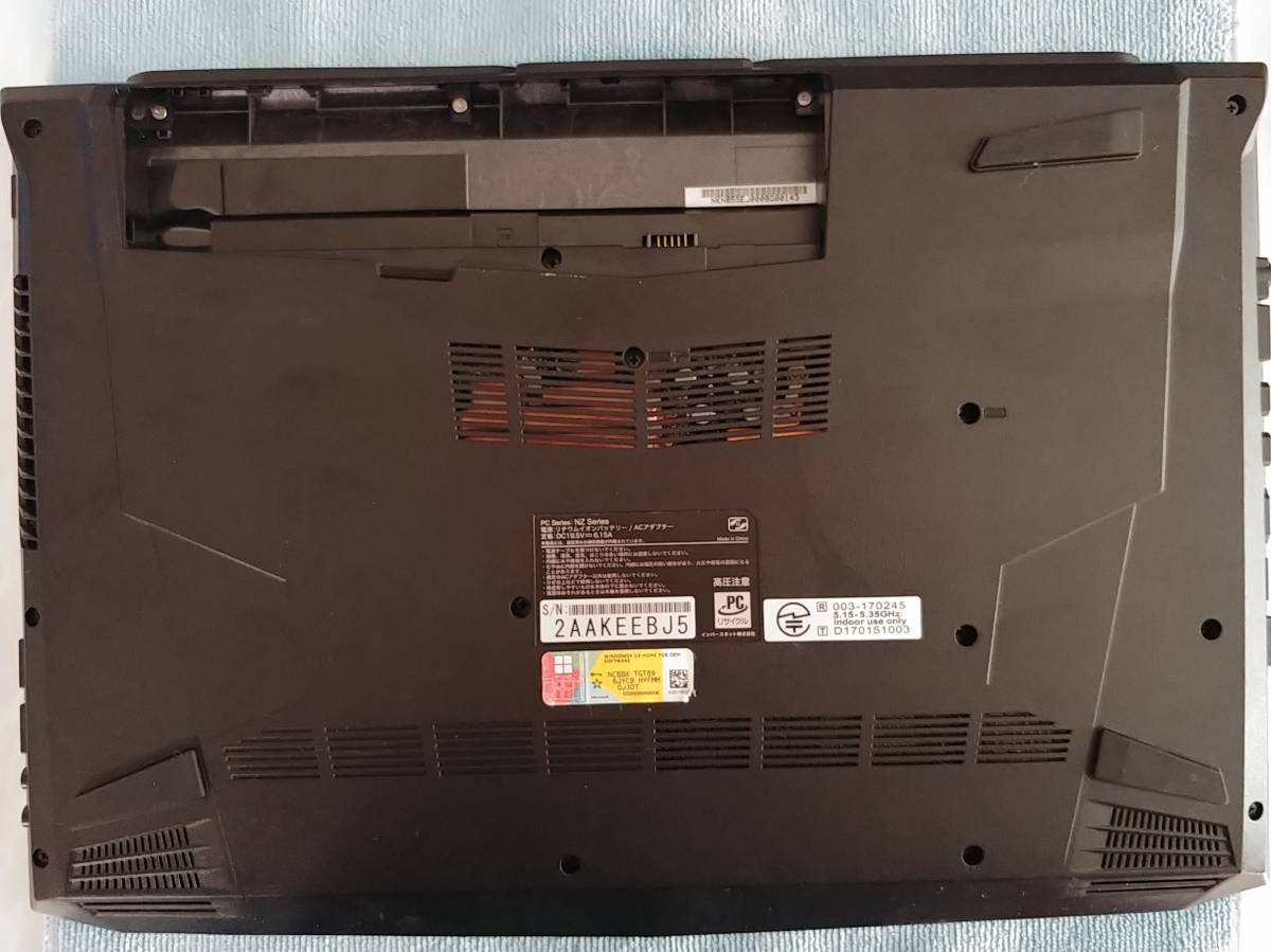 i7 8750H PCIe M.2 SSD 512GB メモリー8GB NVIDIA GeForce GTX1050 
