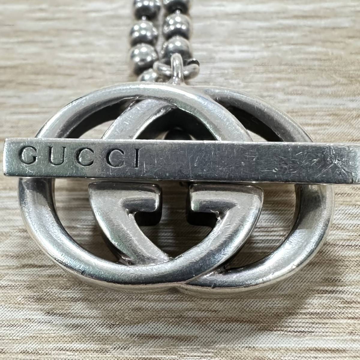 GUCCI グッチ インターロッキング ダブルG ロゴ ボールチェーン 