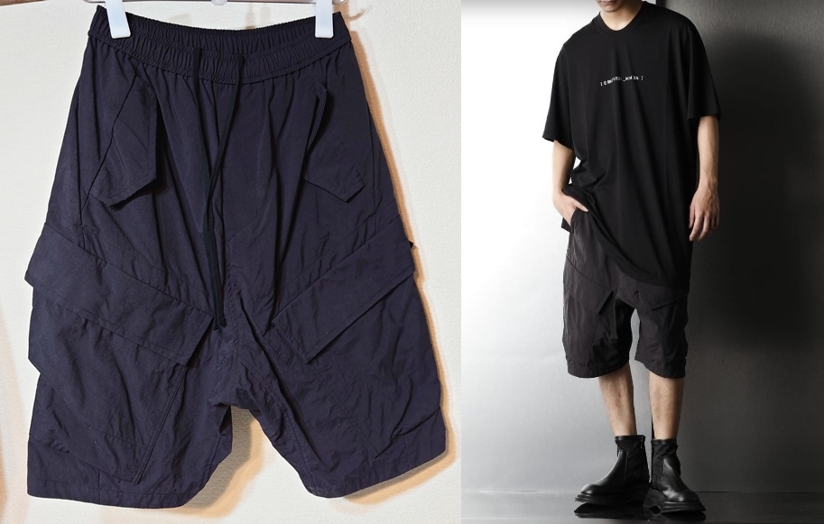 新品 定価3.8万 JULIUS ユリウス 20AW ナイロン カーゴ ショートパンツ 1 707PAM5 ショーツ ハーフパンツ TJ