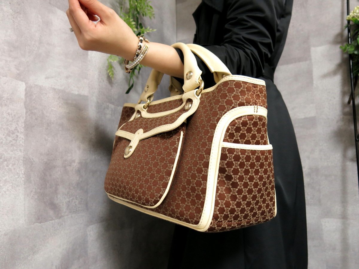 超美品○CELINE セリーヌ○ブギーバッグ○マカダム総柄○キャンバス 