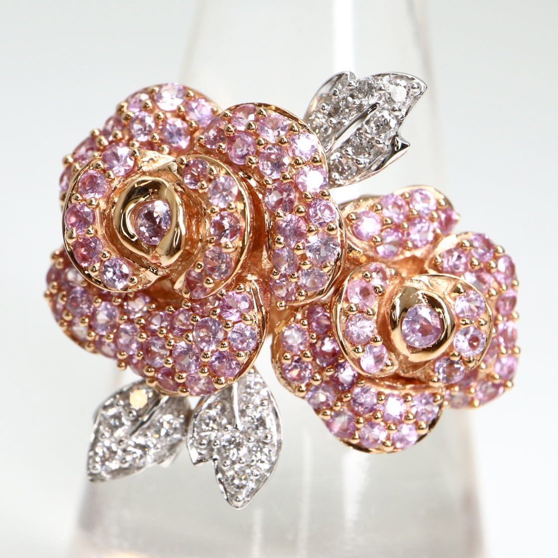 GSTV K18 ピンクサファイア ミステリーセッティング ペンダントトップ