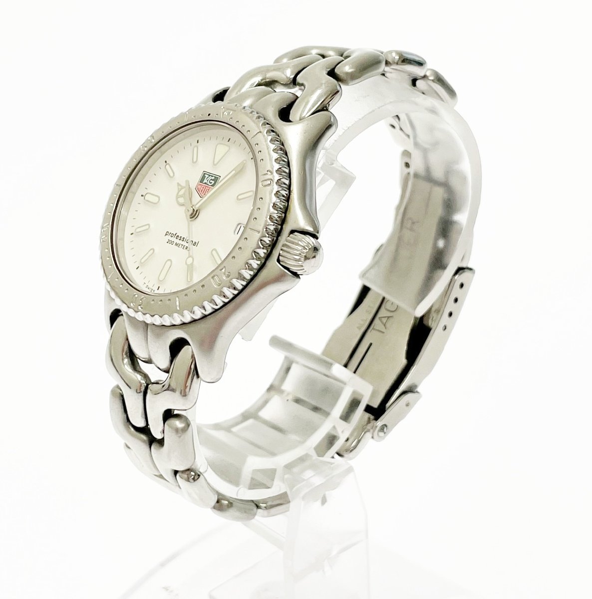 【1円スタート】TAG HEUER タグホイヤー S99.013K セル プロフェッショナル SS ホワイト文字盤 クオーツ メンズ腕時計 152487