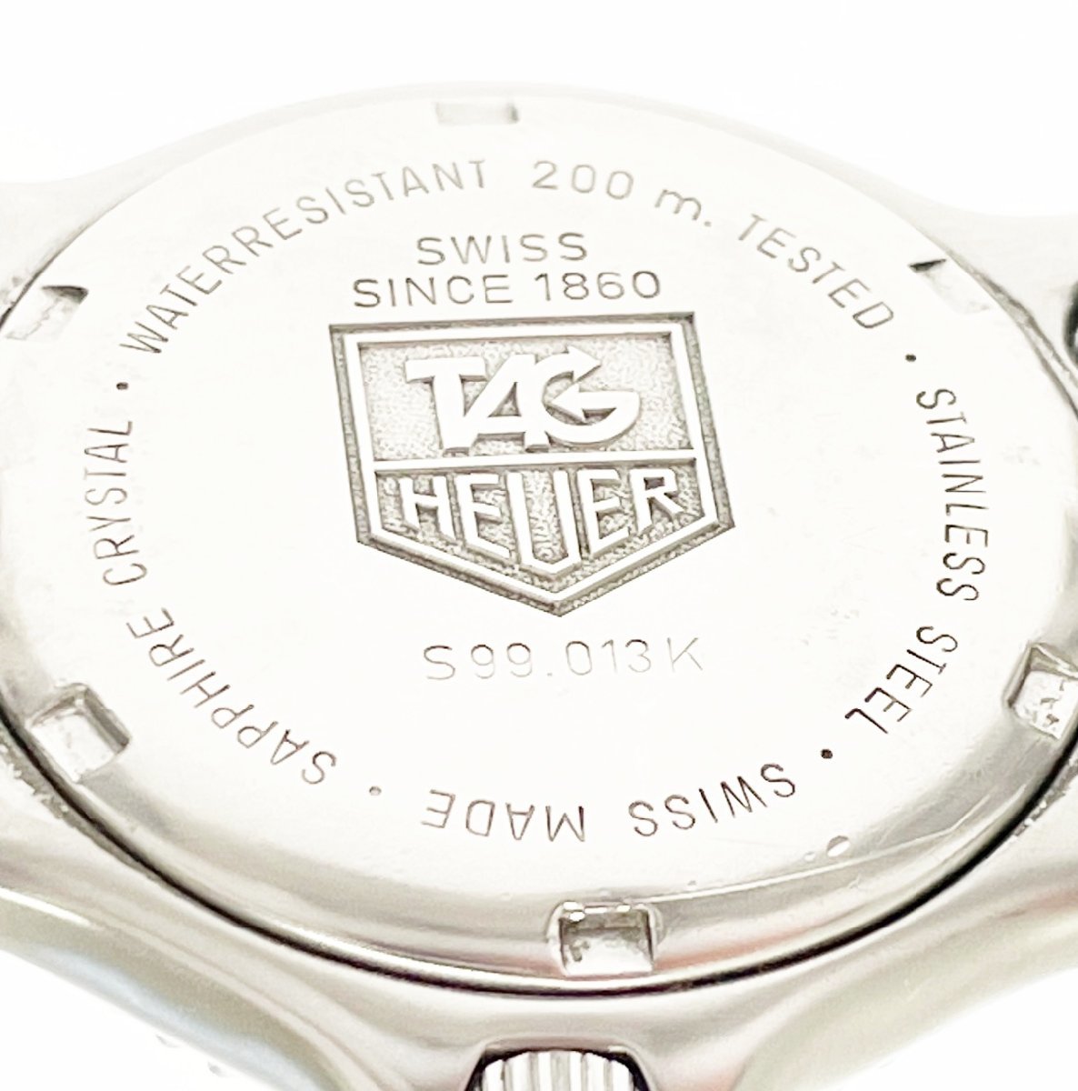 【1円スタート】TAG HEUER タグホイヤー S99.013K セル プロフェッショナル SS ホワイト文字盤 クオーツ メンズ腕時計 152487