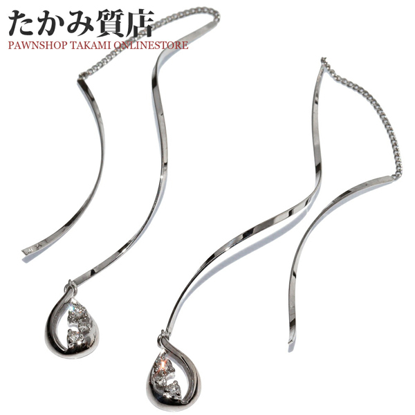 ピアス K18WG ダイヤ0.10ct アメリカンピアス 【公式通販】