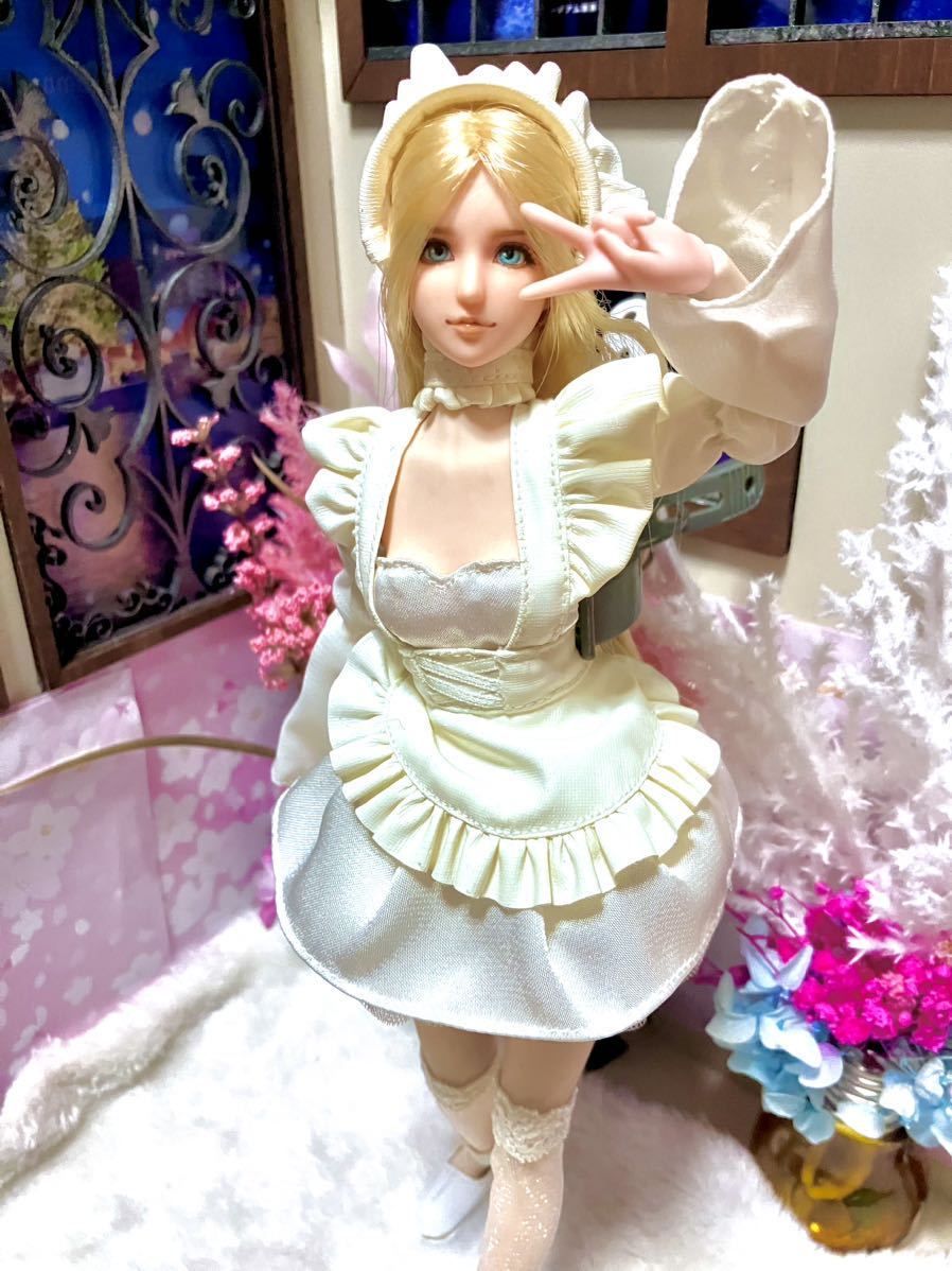 1/6サイズ 白のメイドセットTBLeague ファイセン シームレス オビツ ボークス アゾン ジェニー バービー ドール 服 フィギュア カスタム