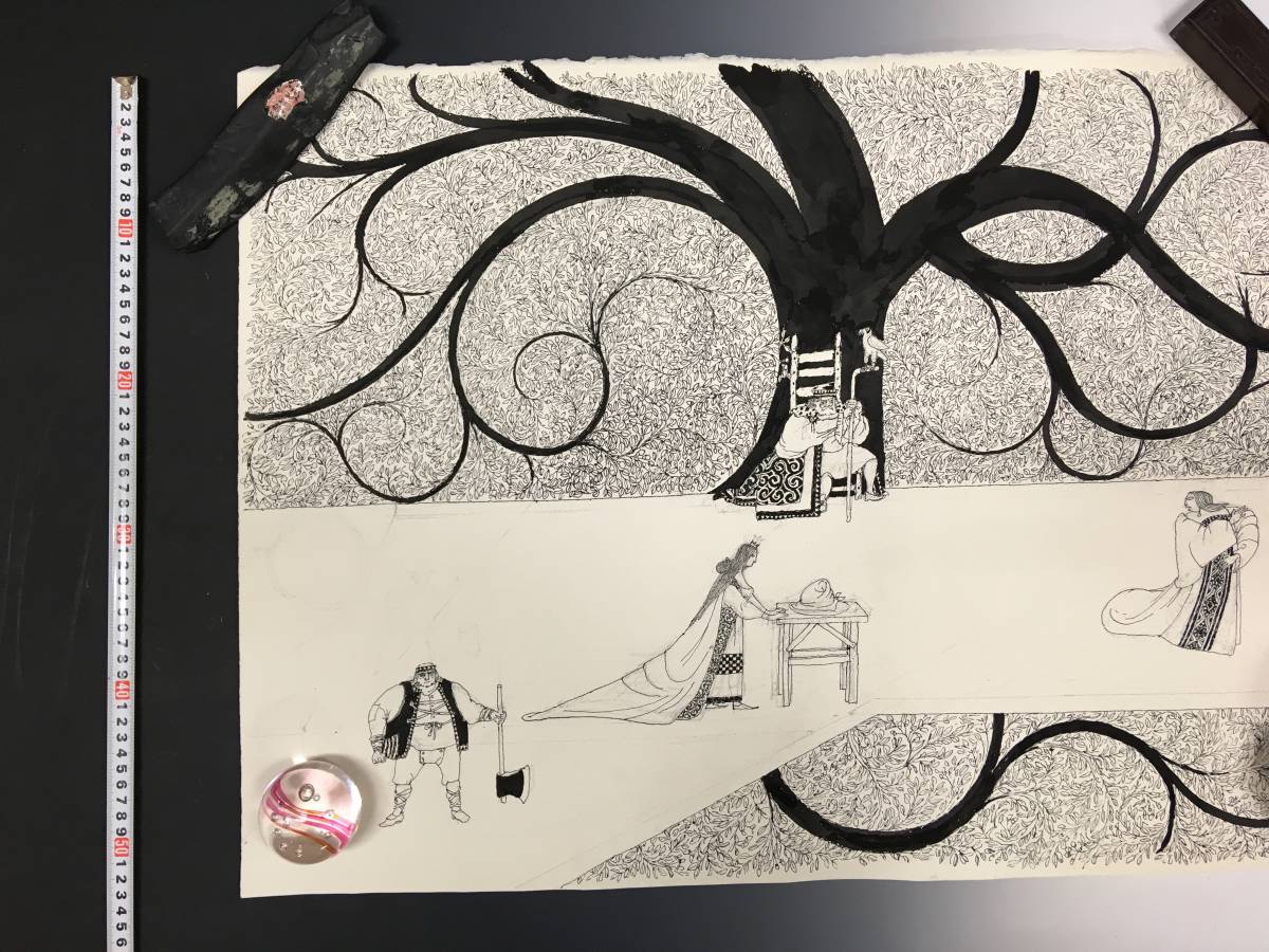 ○原画・安野光雅画伯/未彩色 仮題「シェイクスピア・大樹の下で