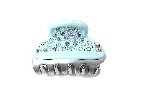【中古】ALEXANDRE DE PARIS アレクサンドル ドゥ パリ　アクセサリー 小物 ヘアクリップ スモールサイズ ホライズンブルー×シルバー