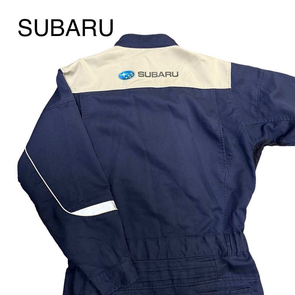 レア SUBARU スバル つなぎ 作業着 Lサイズ ロゴ リフレクター 車 カー 