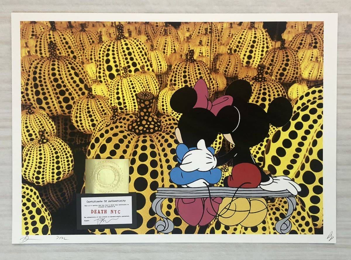 マット額装付/DEATHNYC/限定アートポスター/ミッキー/シルクスクリーン DEATH NYC アートポスター ミッキーマウス Mickey Mouse ミニーマウス