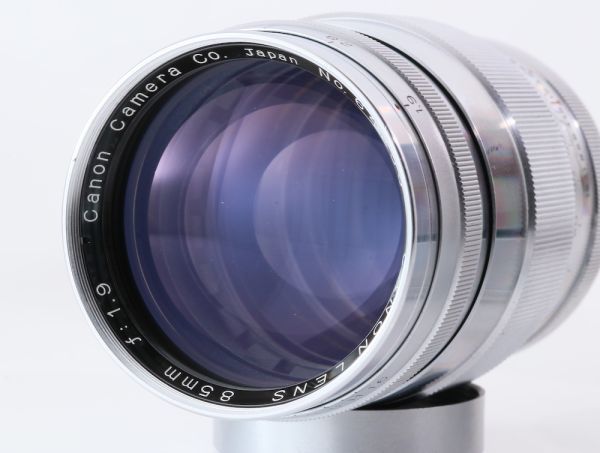 希少 美品Canon 85mm F/1.9 ライカL39レンズ、フード、ファインダー