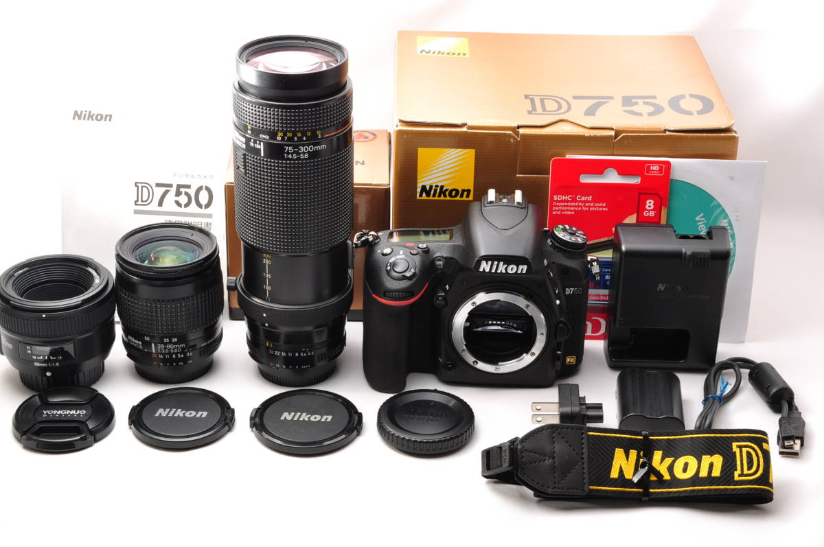 ☆極上美品☆Nikon ニコン D750 単焦点&標準&超望遠トリプルレンズ 