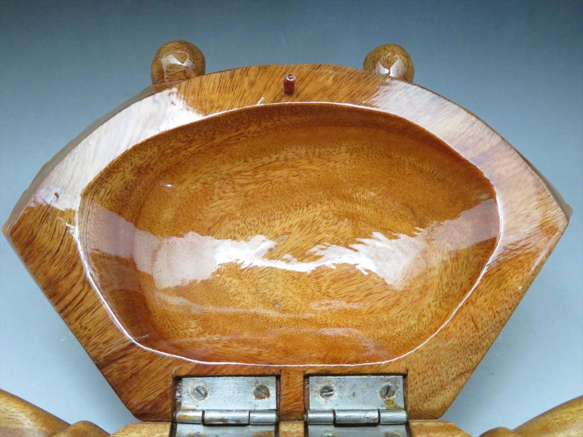 ◇◇木製 蟹 かに カニ 大型 置物 オブジェ 小物入れ 高さ/約16cm 横 