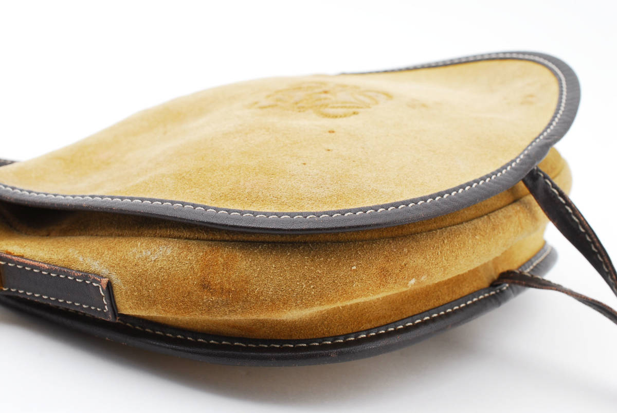 1円 LOEWE ヴィンテージ ロエベ スエード ヌバック レザー ショルダー 