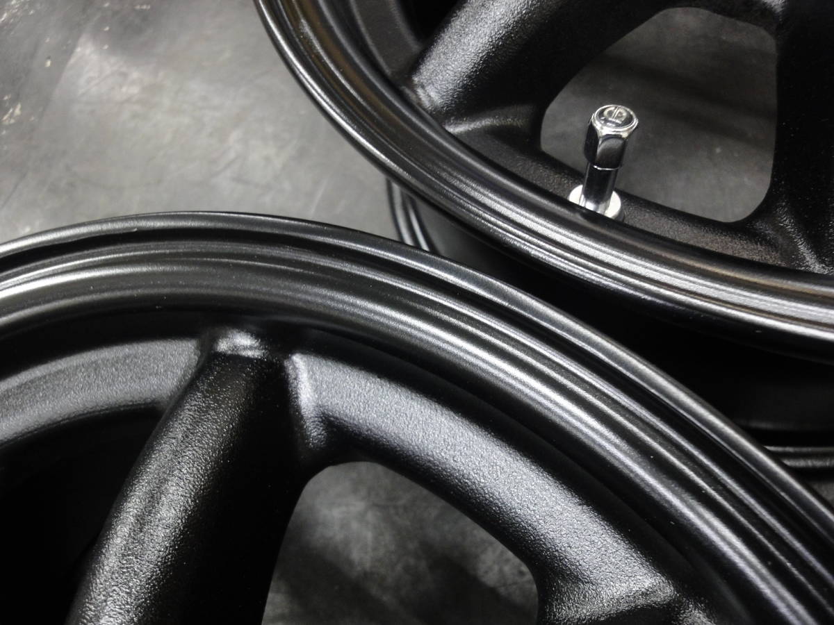 マットブラック再塗装☆ワタナベ 8スポーク 14インチ 6J IS38