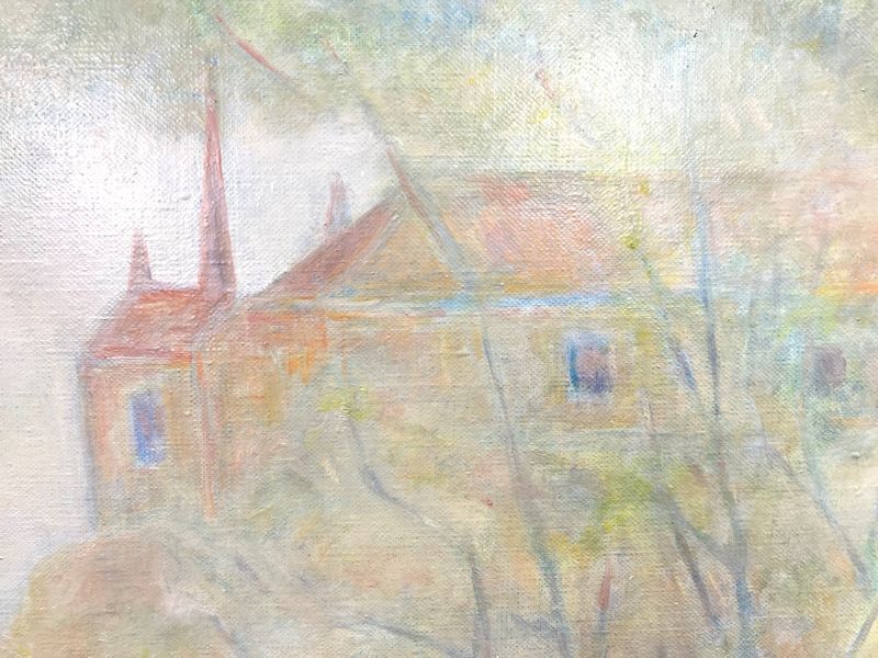 FCP】 真作保証 杉本亀久雄 油彩画10号 「マドリード公園の朝