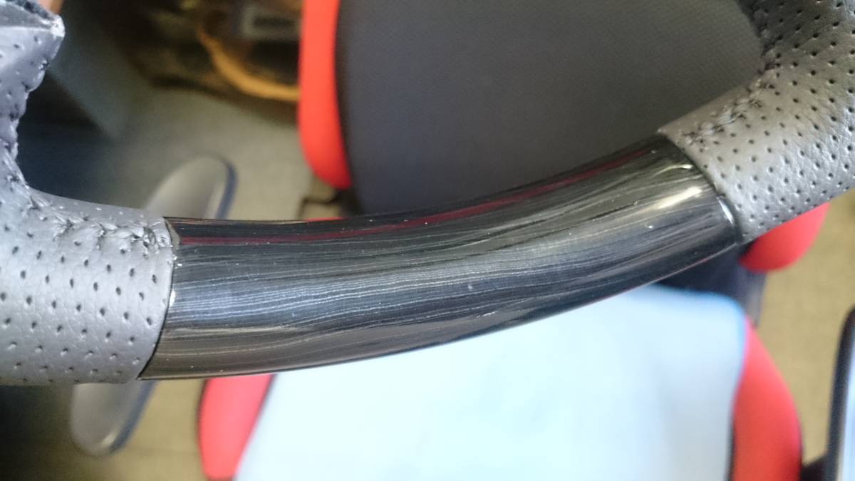 【アウトレット品】200系 ハイエース1型 2型 3型 シルクウッド ガングリップ ブラックレザー ステアリング ハンドル 標準 ワイド S-GL DX 