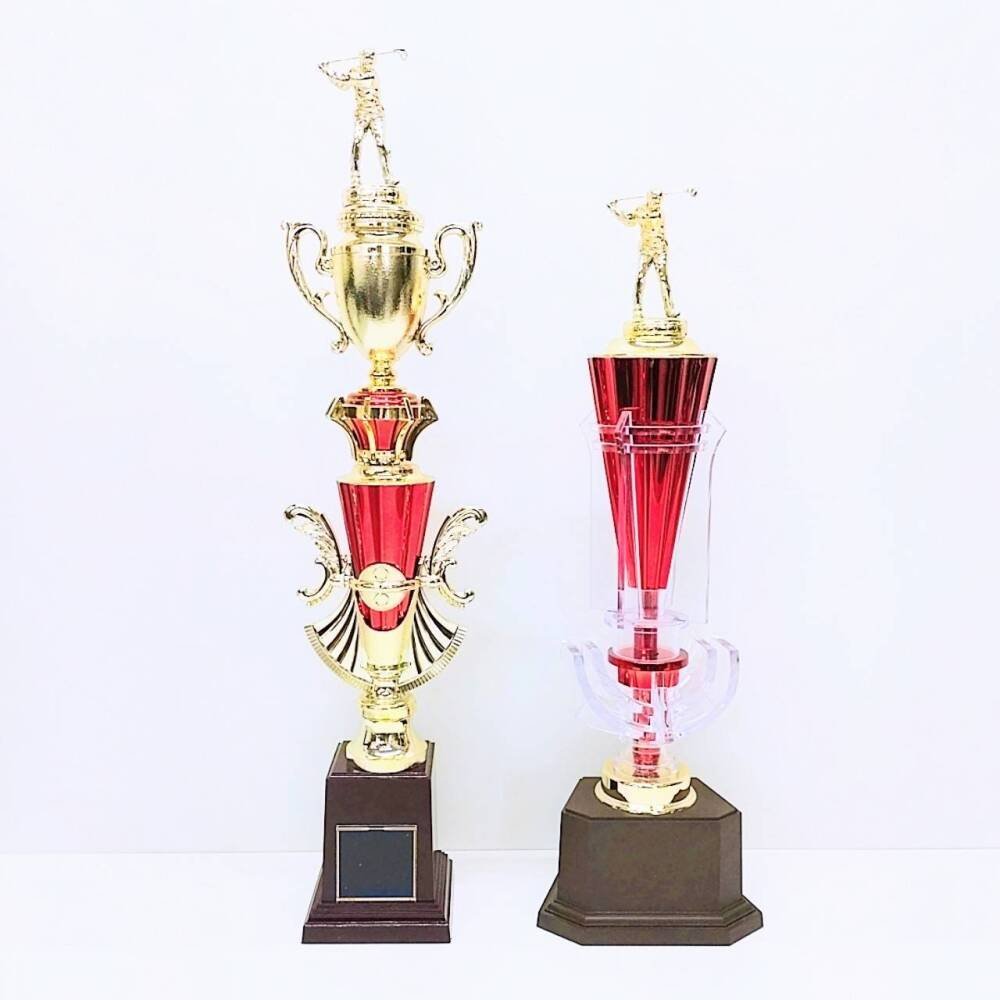 未使用 ゴルフ トロフィー 2点セット 50cm 42cm 記念品 スポーツ  